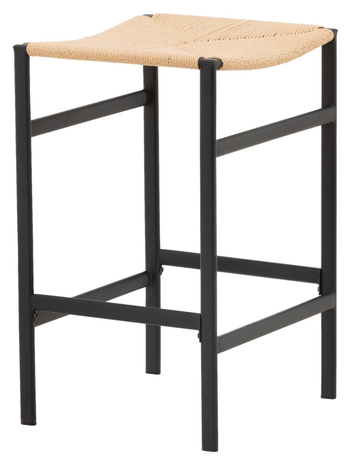Barhocker-set Polly - Beige/Schwarz, Design, Holz/Metall (45/66/40cm) - Livetastic