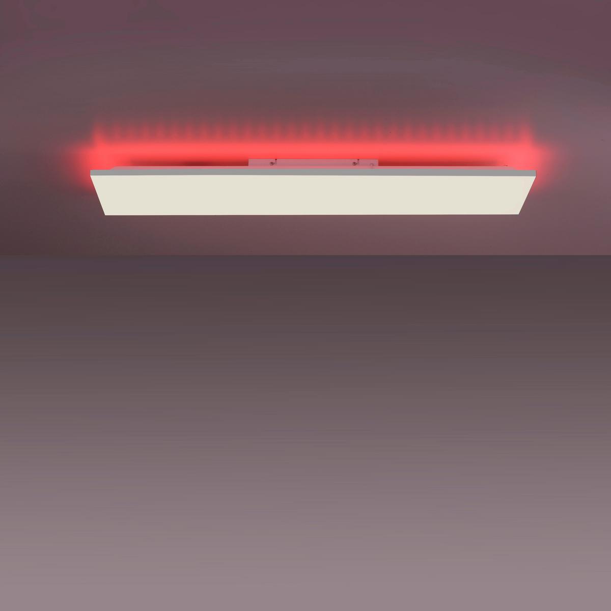 LED-Deckenleuchte Gustav L: 100 cm mit Farbwechsler - Weiß, Design, Kunststoff/Metall (100/25/6,2cm)