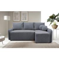 Ecksofa Fancy Grau 209x143 cm - Schwarz/Grau, Design, Textil (209/143cm) - MID.YOU