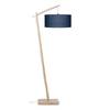 Stehlampe Andes Blau/ Naturfarben mit Fußschalter - Blau/Naturfarben, Design, Holz/Textil (70/176cm) - Good & Mojo