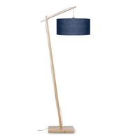 Stehlampe Andes Blau/ Naturfarben Mit Fußschalter - Blau/Naturfarben, Design, Holz/Textil (70/176cm) - Good & Mojo