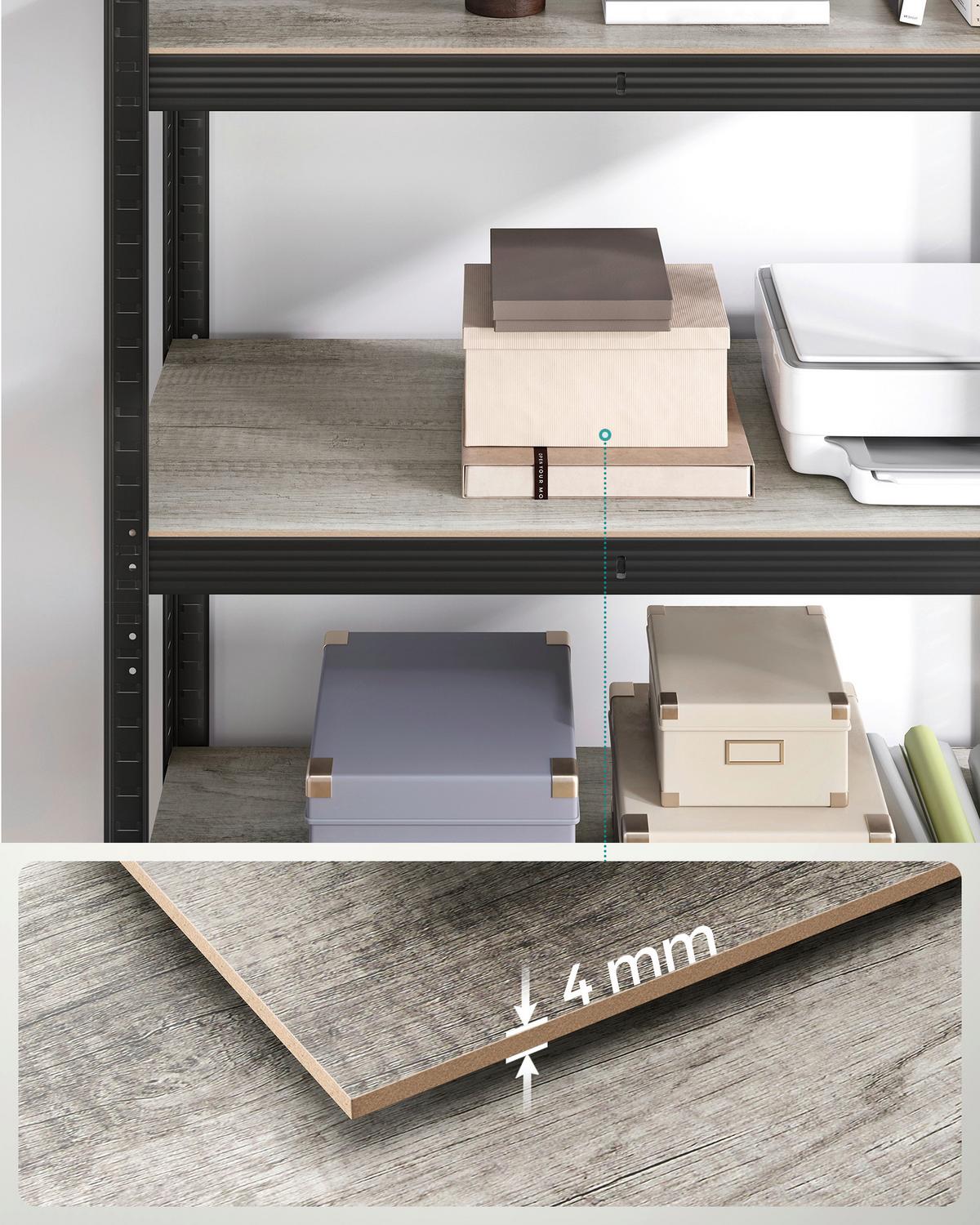 Schwerlastregal Shelving Braun/Schwarz B: 75 cm - Schwarz/Braun, Basics, Holzwerkstoff/Metall (75/150/30cm)