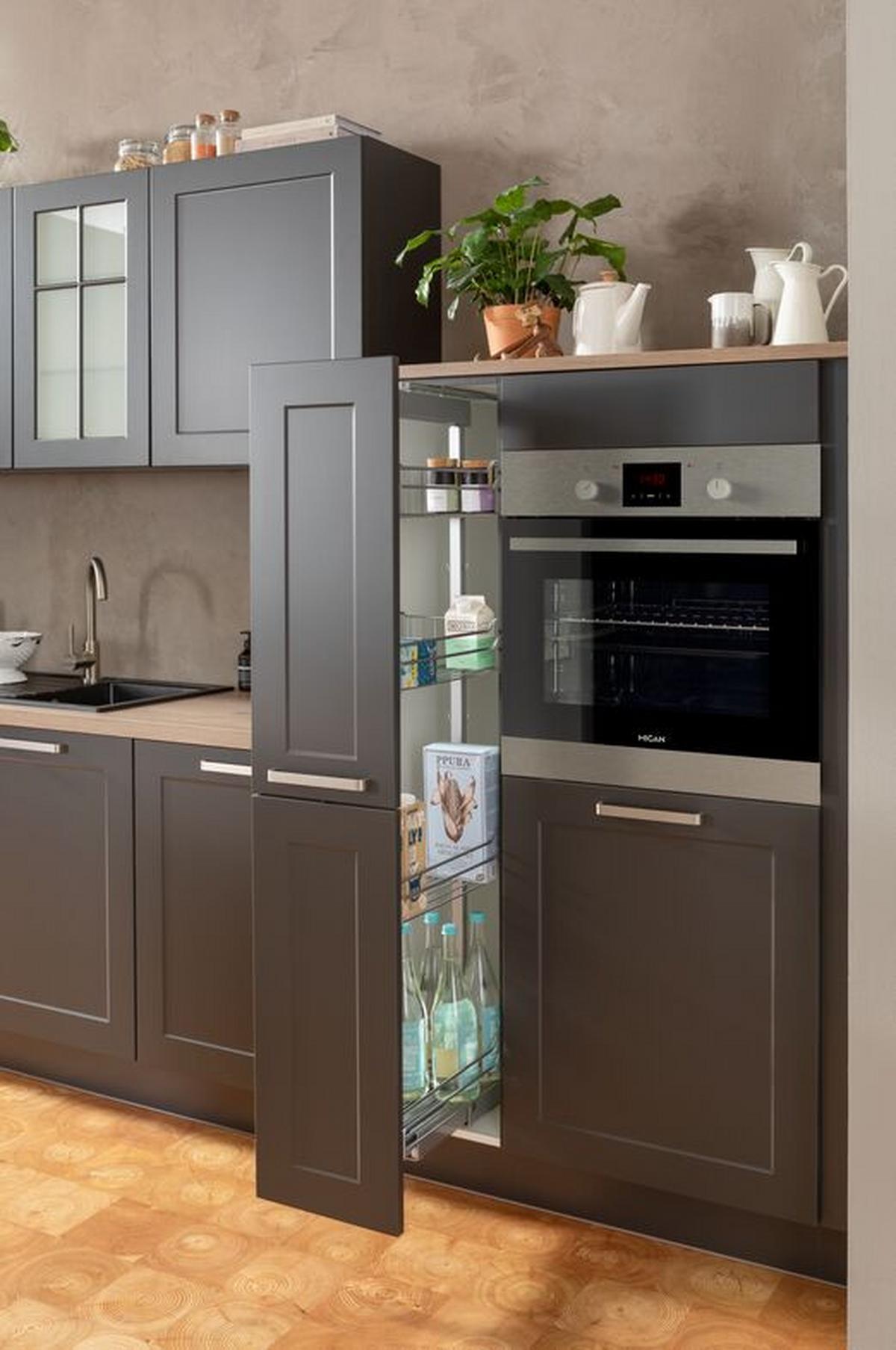 Einbauküche Ip4250 Frei Planbar Modernes Design - Eichefarben/Anthrazit, MODERN, Holzwerkstoff - Impuls