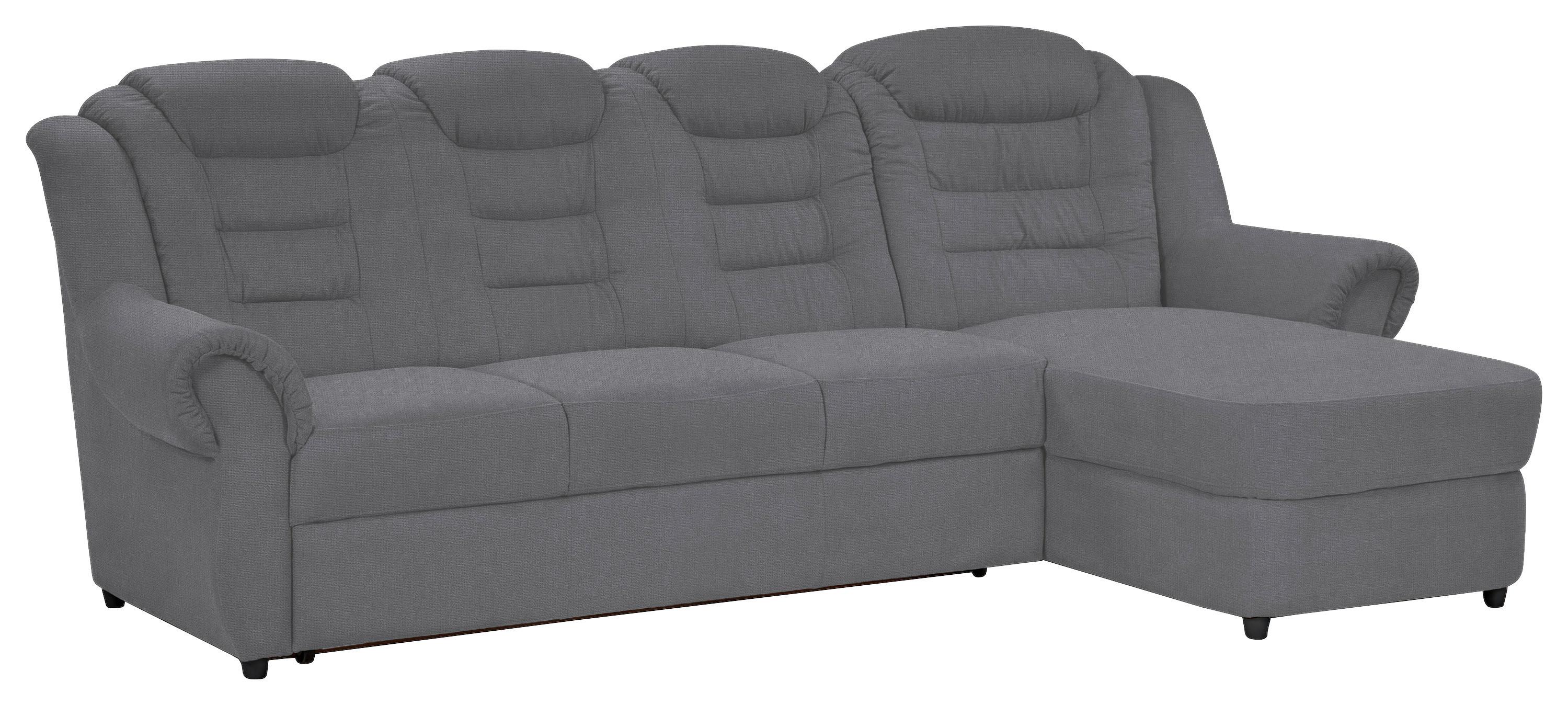 Ecksofa Boston Dunkelgrau Chenille - Dunkelgrau/Schwarz, KONVENTIONELL, Textil (262/165cm) - Livetastic