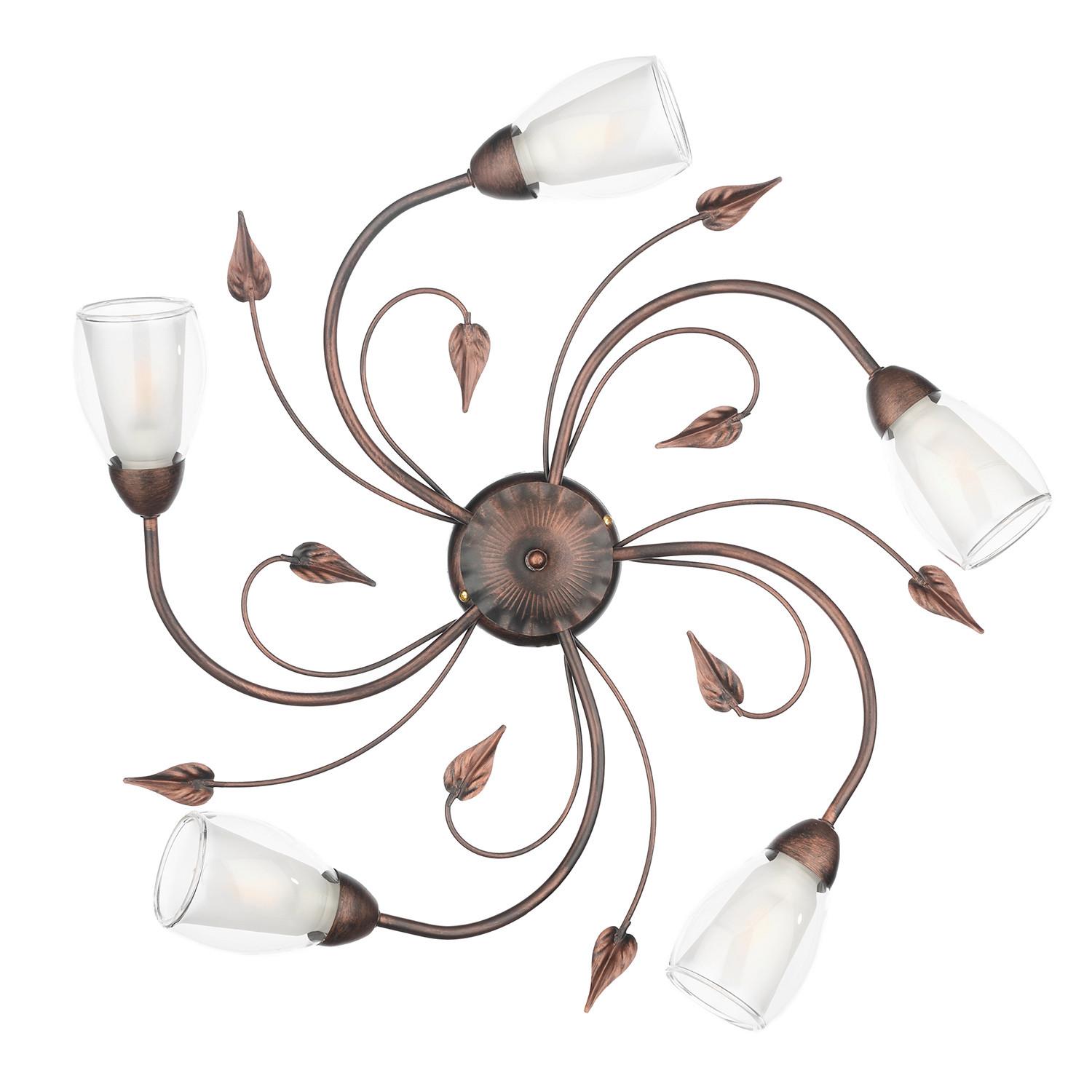 Deckenleuchte Rosso Bronzefarben D: 60 Cm - Bronzefarben, KONVENTIONELL, Glas/Metall (60/20cm)