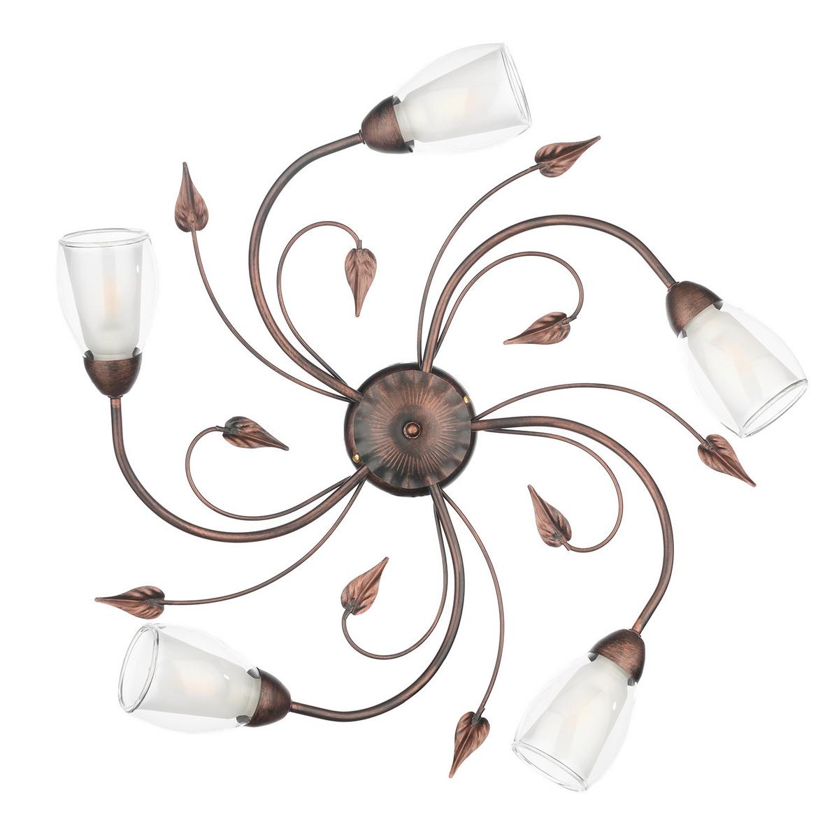 Deckenleuchte Rosso Bronzefarben D: 60 Cm - Bronzefarben, KONVENTIONELL, Glas/Metall (60/20cm)