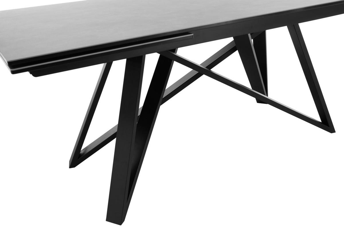 Esstisch Ausziehbar Charly 180x75 Cm Glasplatte Anthrazit - Anthrazit/Schwarz, Design, Glas/Keramik (180/95/75cm) - MID.YOU