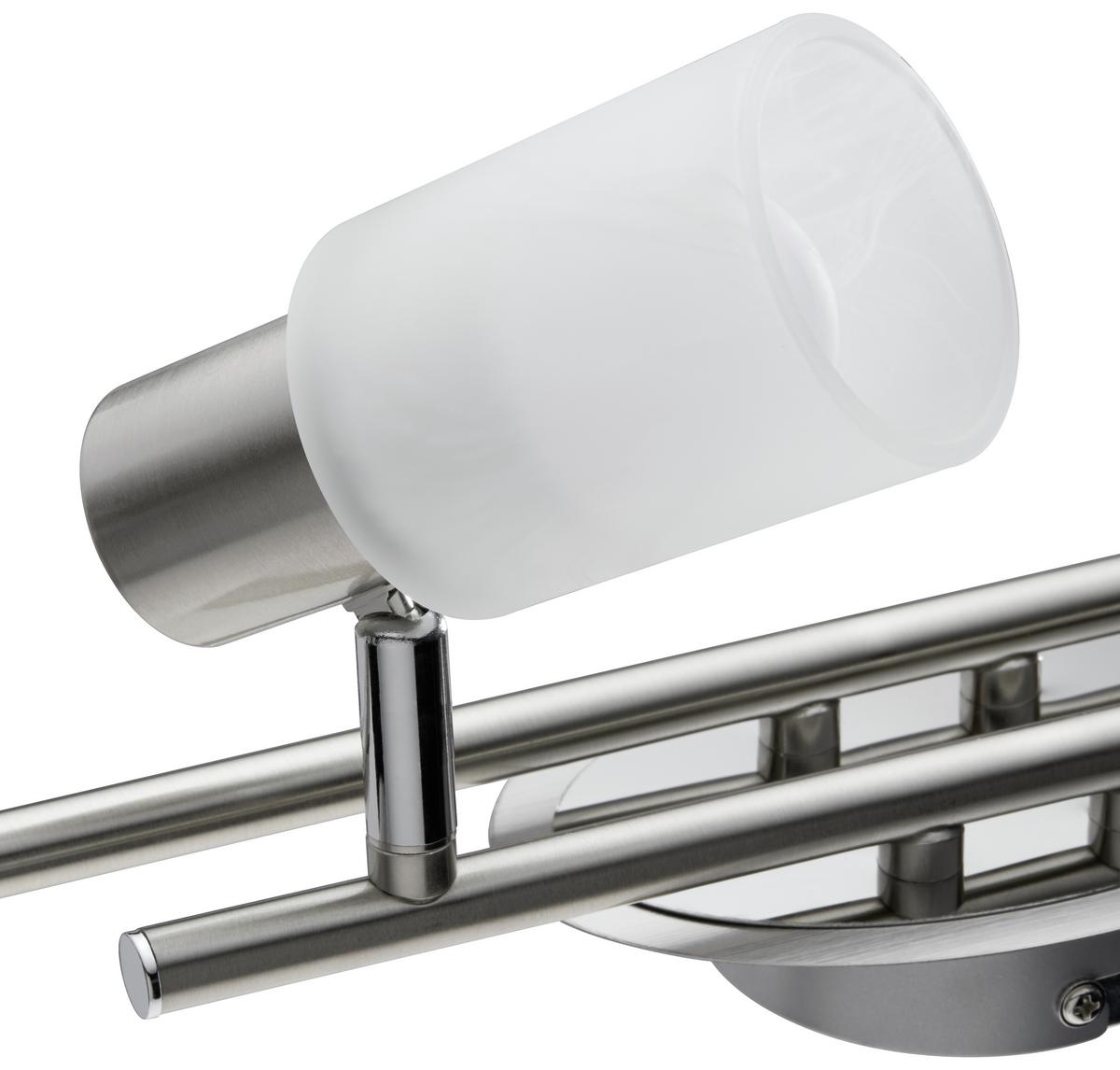 Strahler Elke 4-flammig Verstellbar L: 62 Cm - Chromfarben/Weiß, KONVENTIONELL, Glas/Metall (62cm) - James Wood