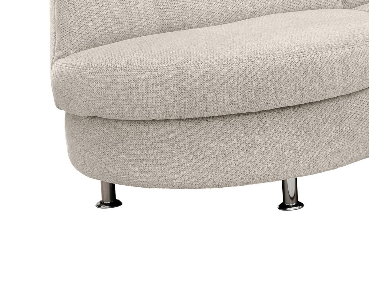 Ecksofa mit Relaxfunktion Parole Beige Chenille - Chromfarben/Beige, MODERN, Textil (236/275cm) - Livetastic