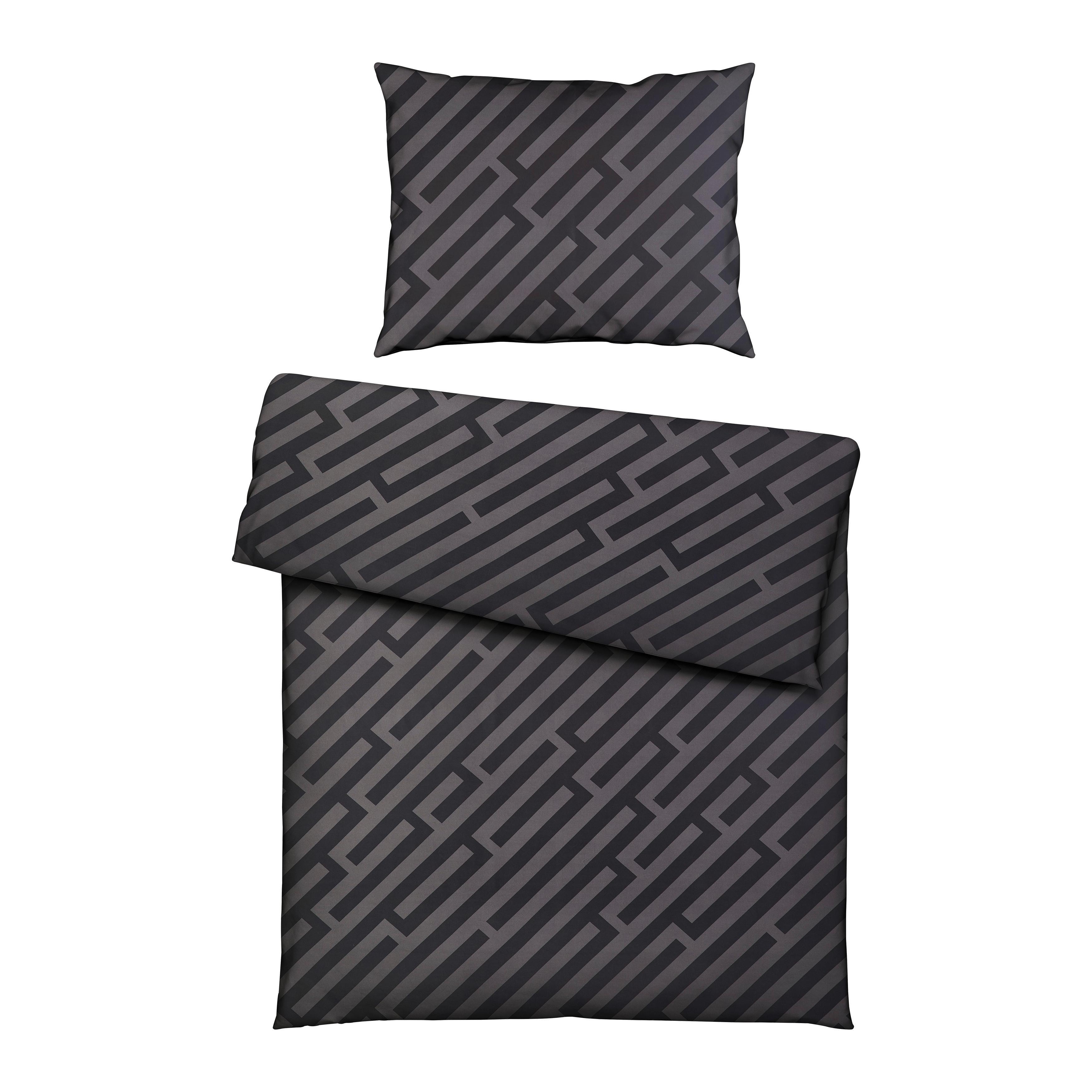 POSTEĽNÁ BIELIZEŇ NOIR - čierna/tmavosivá, textil (140/200cm) - Mömax