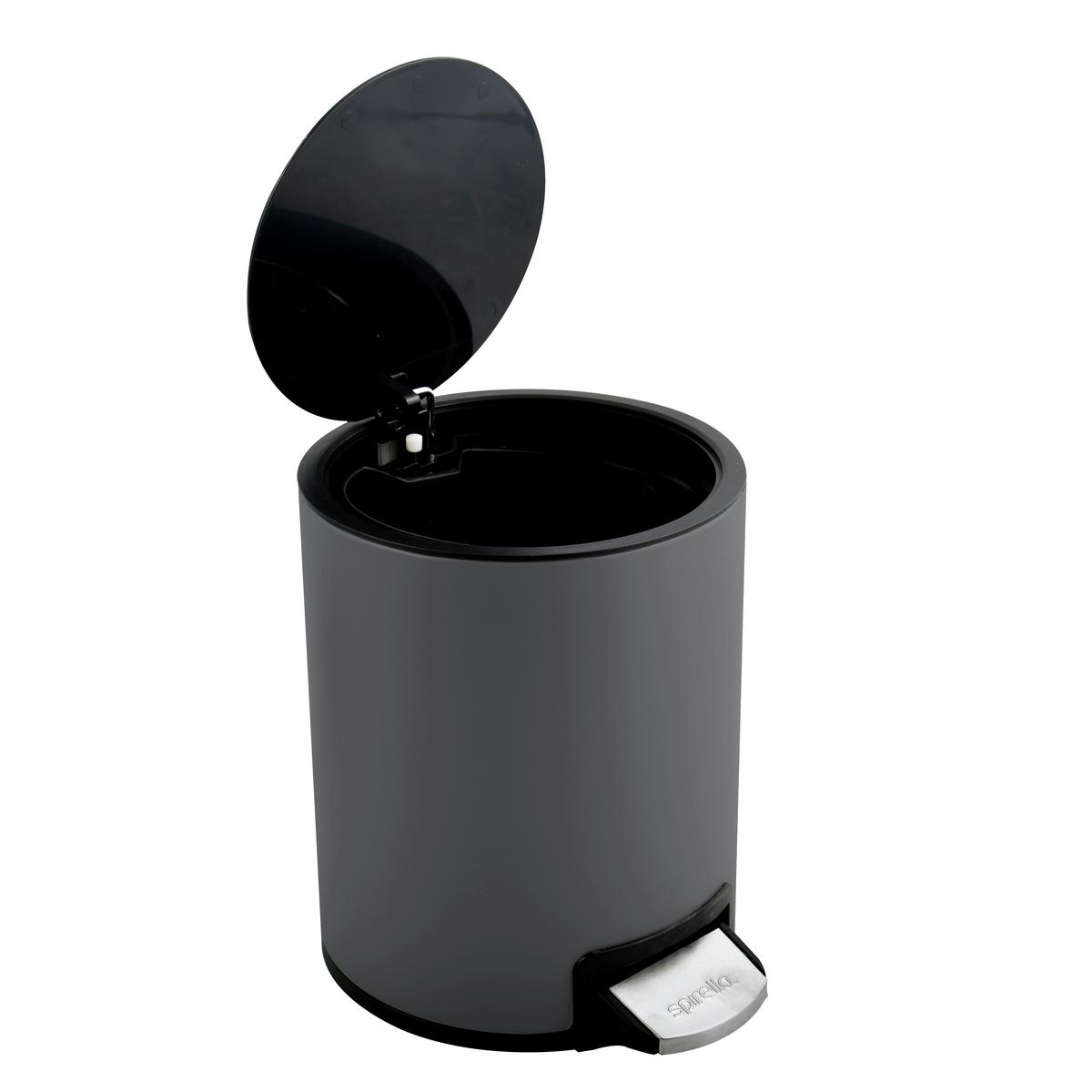 TRETEIMER RIKU - Anthrazit/Schwarz, Basics, Kunststoff/Metall (16,8/21,8/23cm) - Spirella