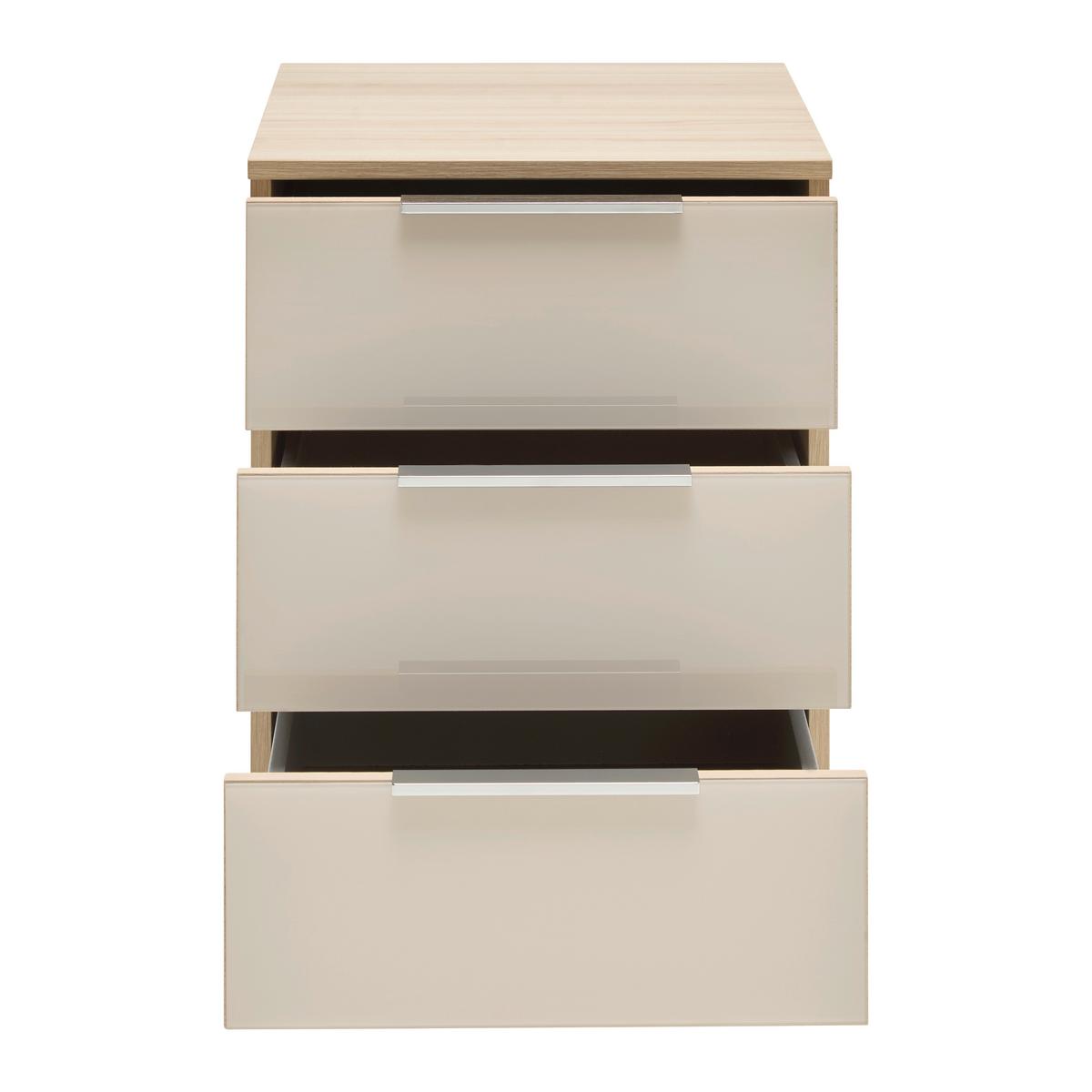 KONTAJNER NA KOLIESKACH SIENA - farba duba/chrómová, Modern, kov/kompozitné drevo (40cm) - Mömax