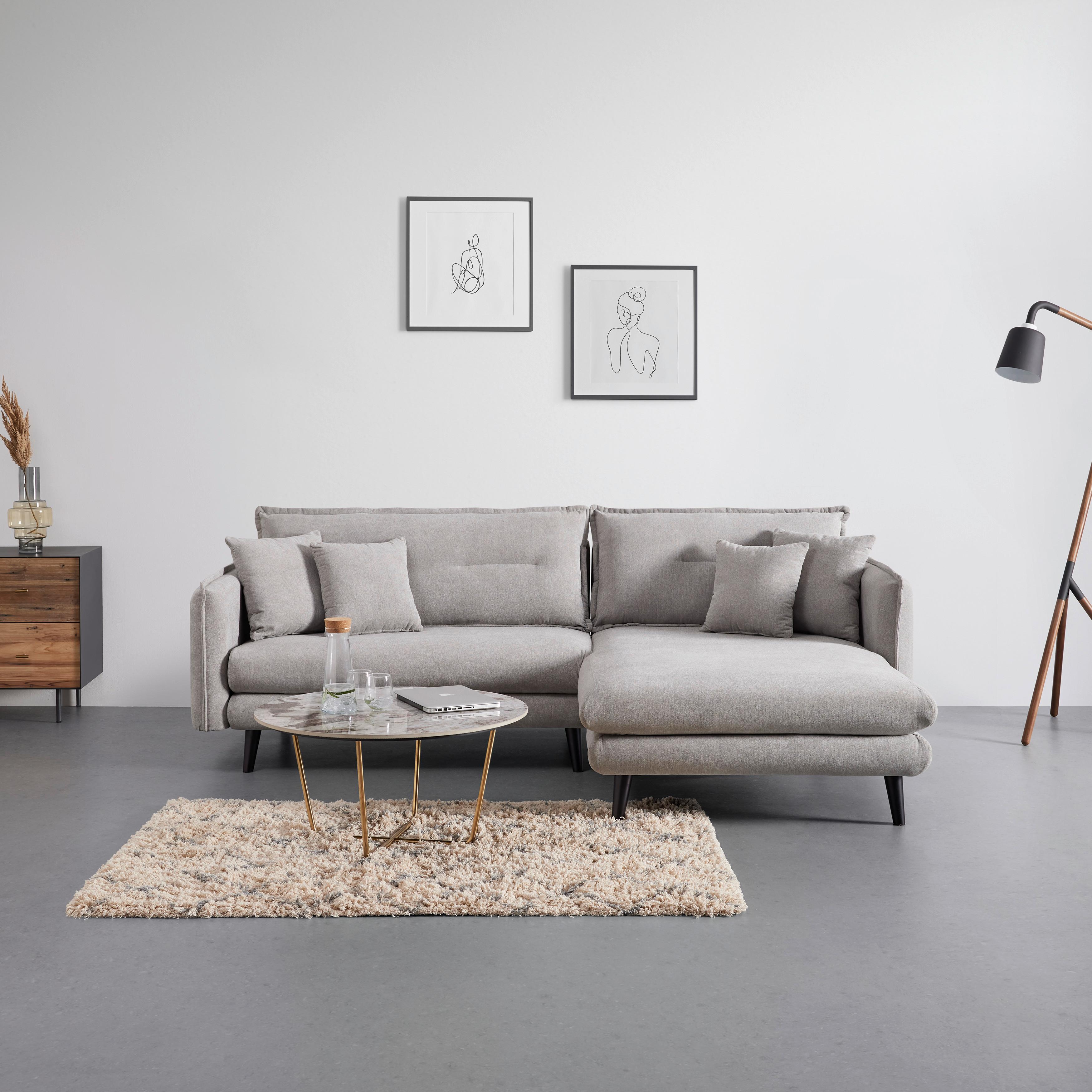 Sedací Souprava Dajana - černá/světle šedá, Moderní, dřevo/textil (251/102/173/101cm) - P & B