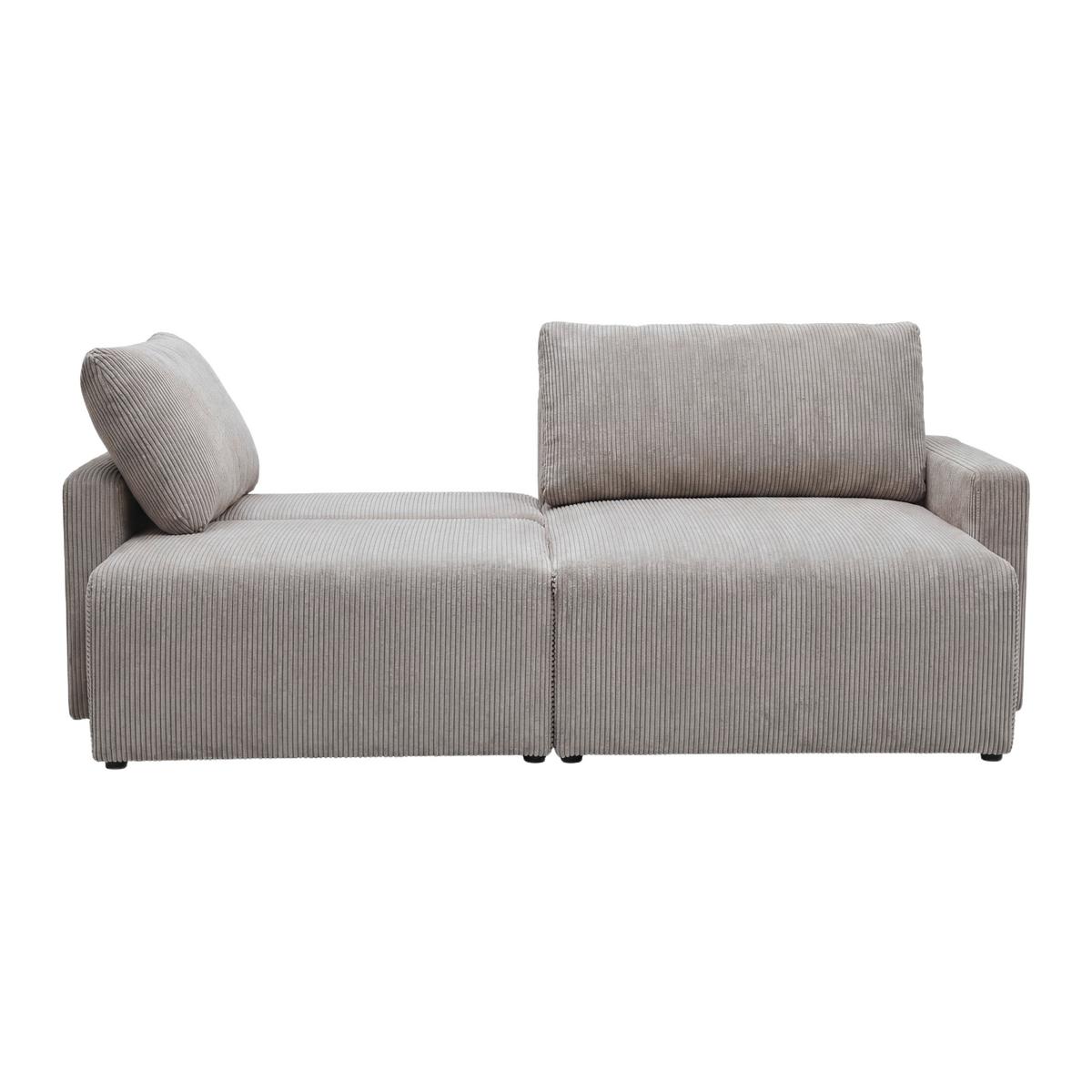 Rohová sedačka DAVE, oboustranná,světle šedý manš. - světle šedá, Moderní, textil (227/146cm) - Based