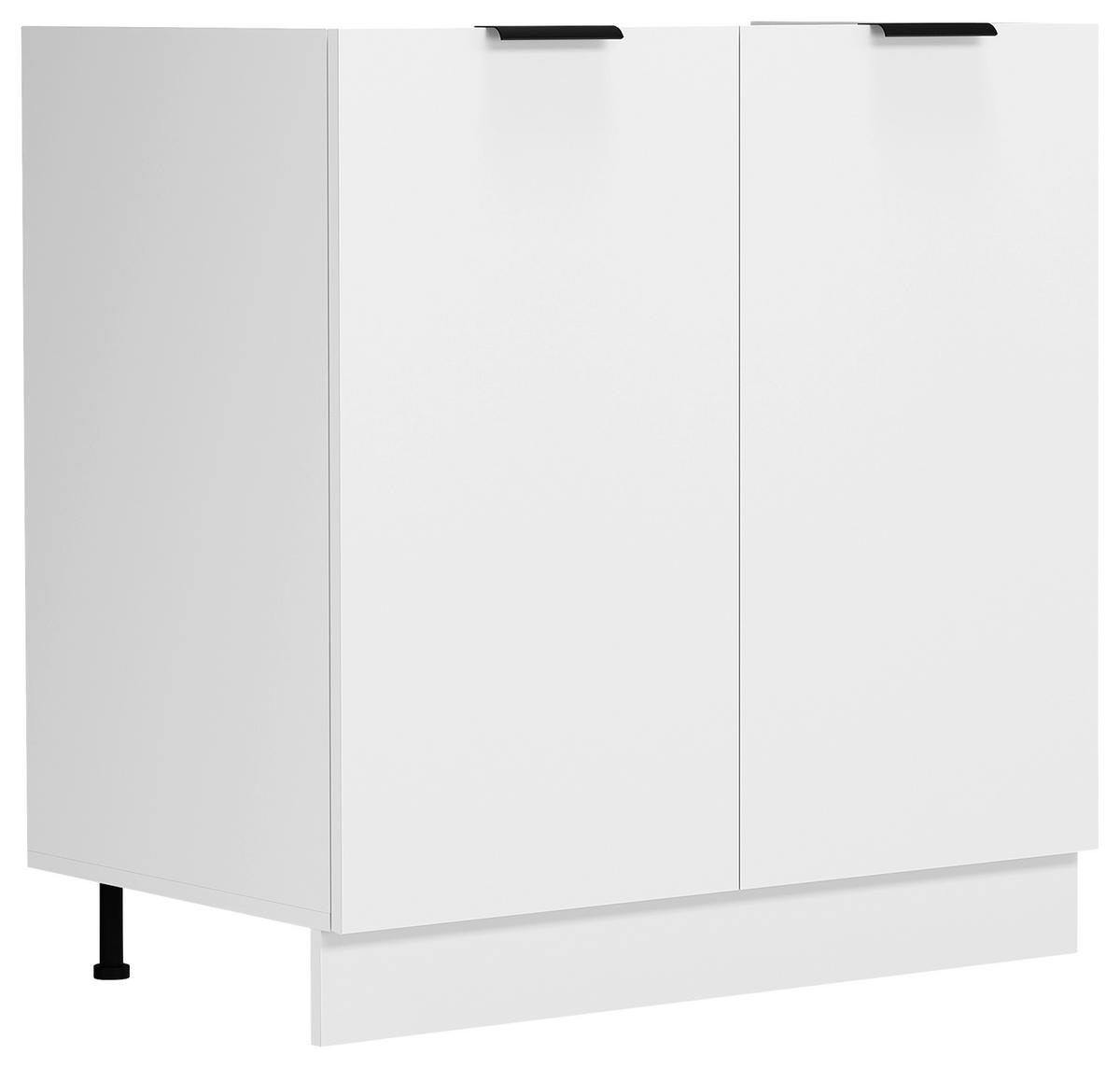 Spülenunterschrank Fasola Weiß B: 80 cm - Weiß, Trend, Holzwerkstoff/Kunststoff (80/82/46cm) - MID.YOU