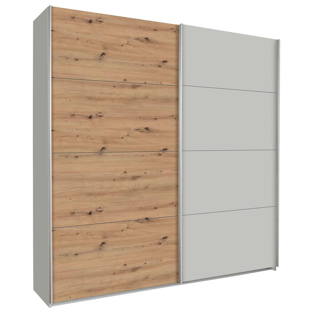 Schwebetürenschrank 226 cm Feldkirch, Grau/Eiche