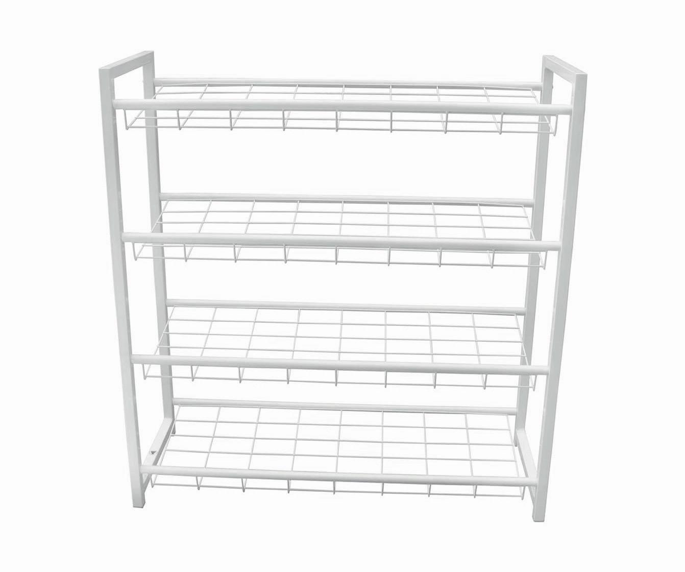 REGÁL NA TOPÁNKY ROM - biela, Modern, kov (80/83/30cm)