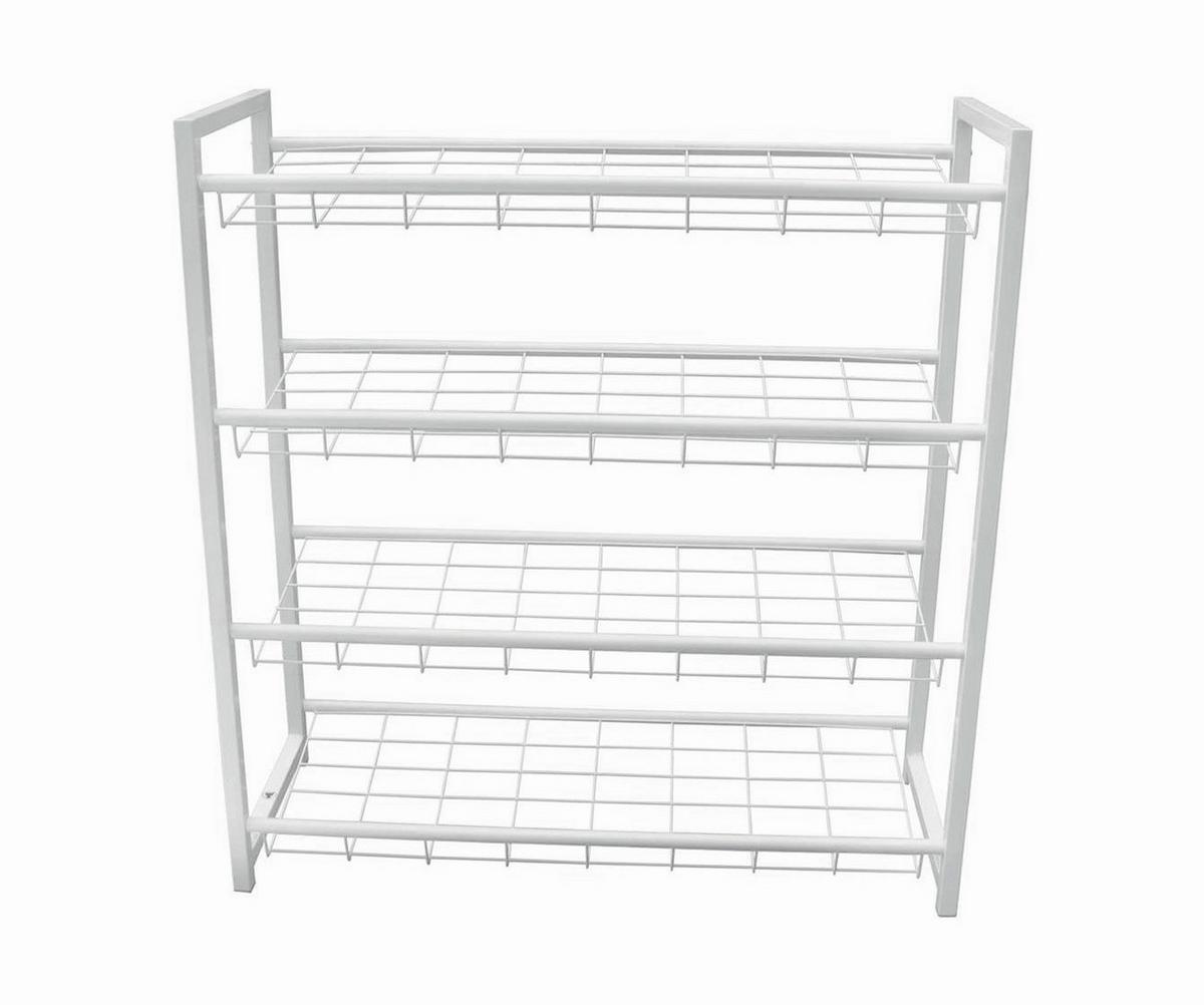 REGÁL NA BOTY ROM - bílá, Moderní, kov (80/83/30cm)