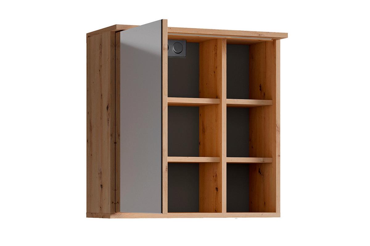 Badezimmer Wellness Eiche Arisan/schwarz B: 114 Cm - Schwarz/Eiche Artisan, MODERN, Holzwerkstoff/Kunststoff (114cm) - MID.YOU