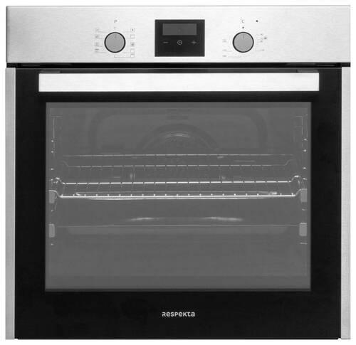 Einbaubackofen Respekta Diman - Edelstahlfarben/Schwarz, Trend, Glas/Metall (59,5/59,5/56,5cm) - Respekta