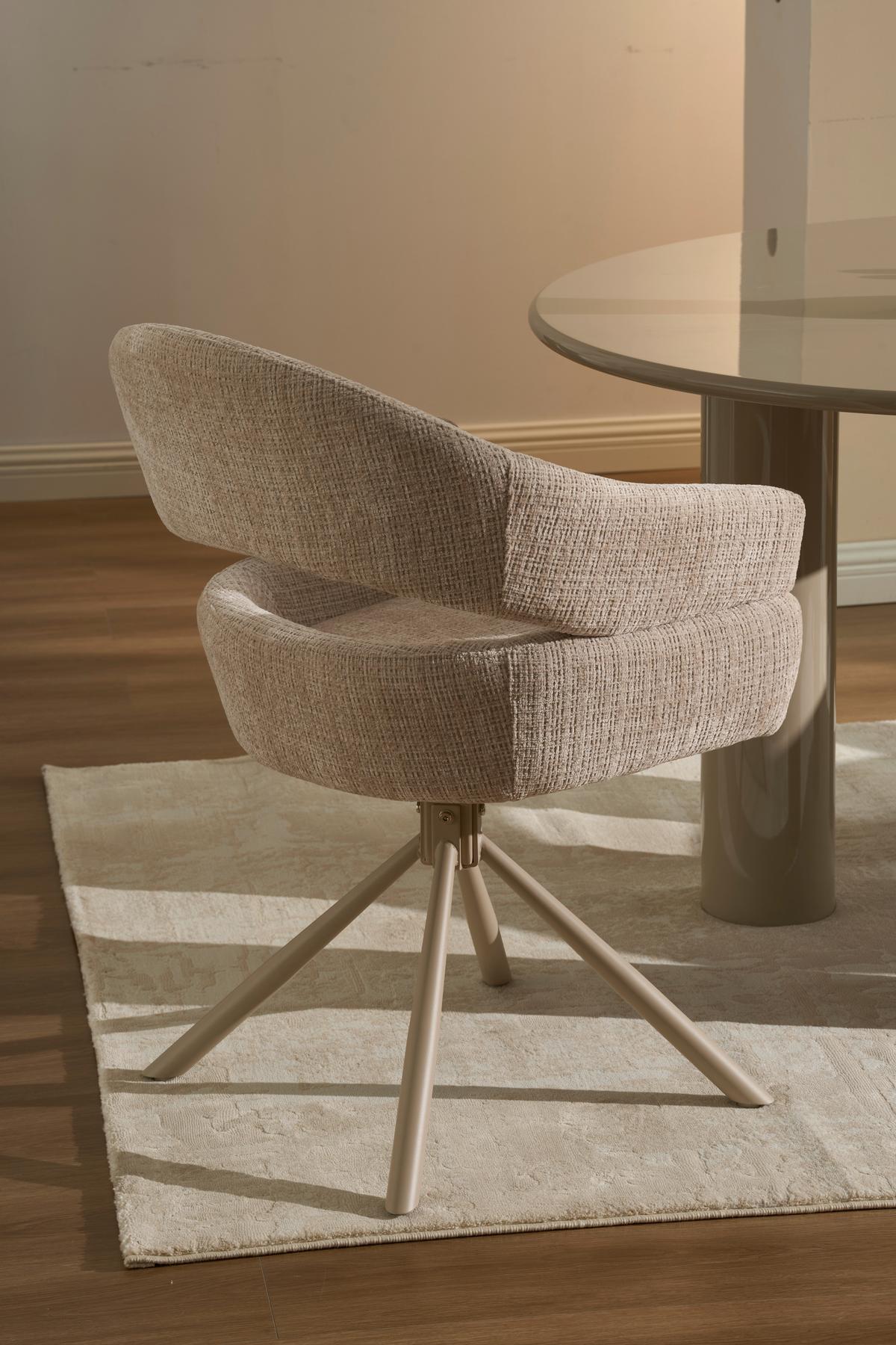 Armlehnstuhl Cleo Beige B: 58 cm - Beige, MODERN, Holz/Textil (58/85/62cm) - Livetastic