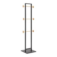VEŠIAK NA ODEVY KAYA -SB- - prírodná farba/antracitová, Modern, kov/kompozitné drevo (40/177/40cm) - Mömax
