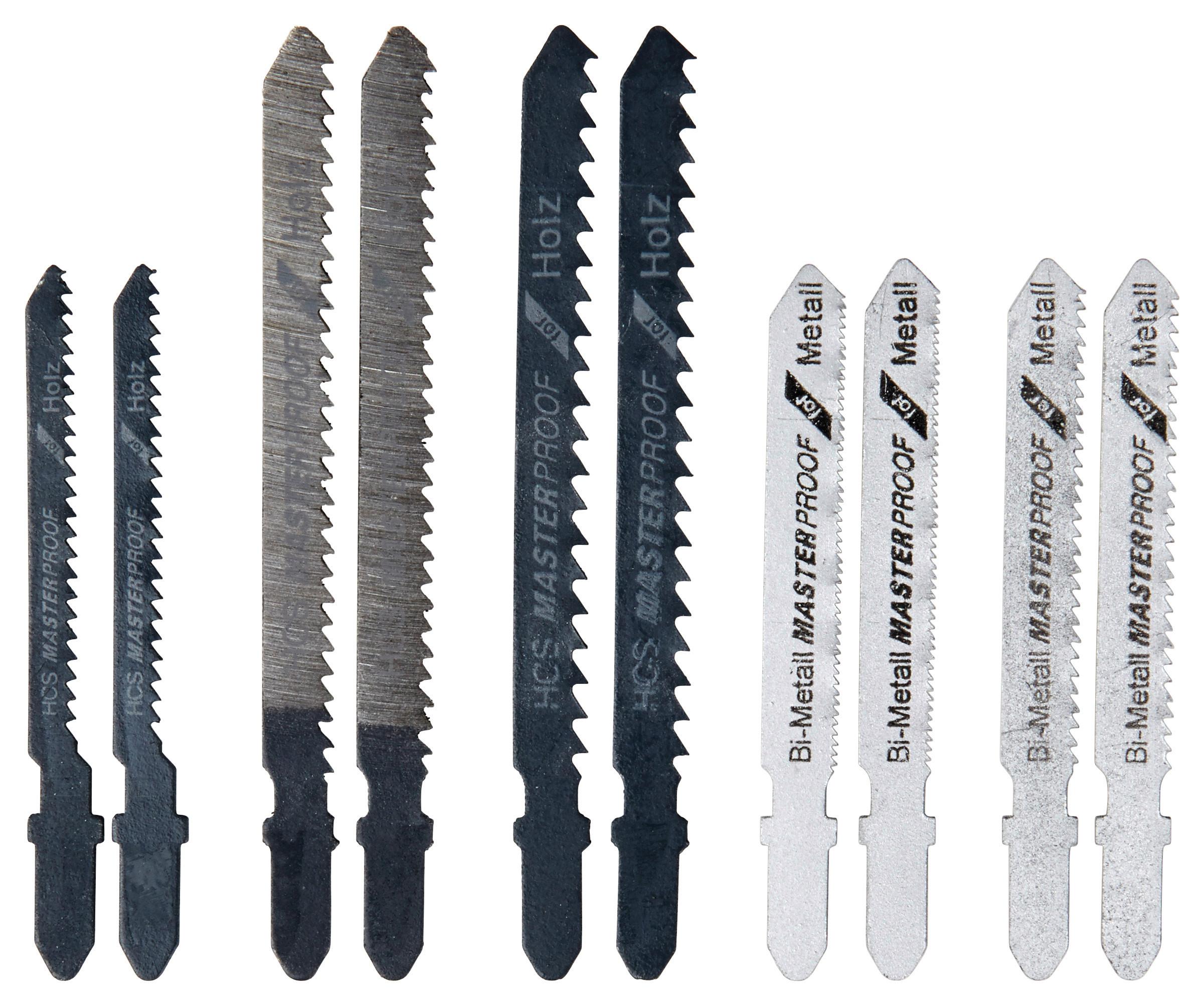 Stichsägeblätter 10-tlg. Aus Stahl Für Bosch, Aeg, Metabo - Silberfarben/Schwarz, KONVENTIONELL, Metall