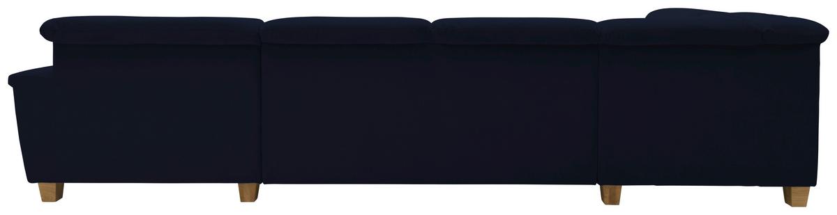 Wohnlandschaft Franzi Blau Mikrofaser - Eichefarben/Dunkelblau, KONVENTIONELL, Textil (206/344/162cm) - MID.YOU