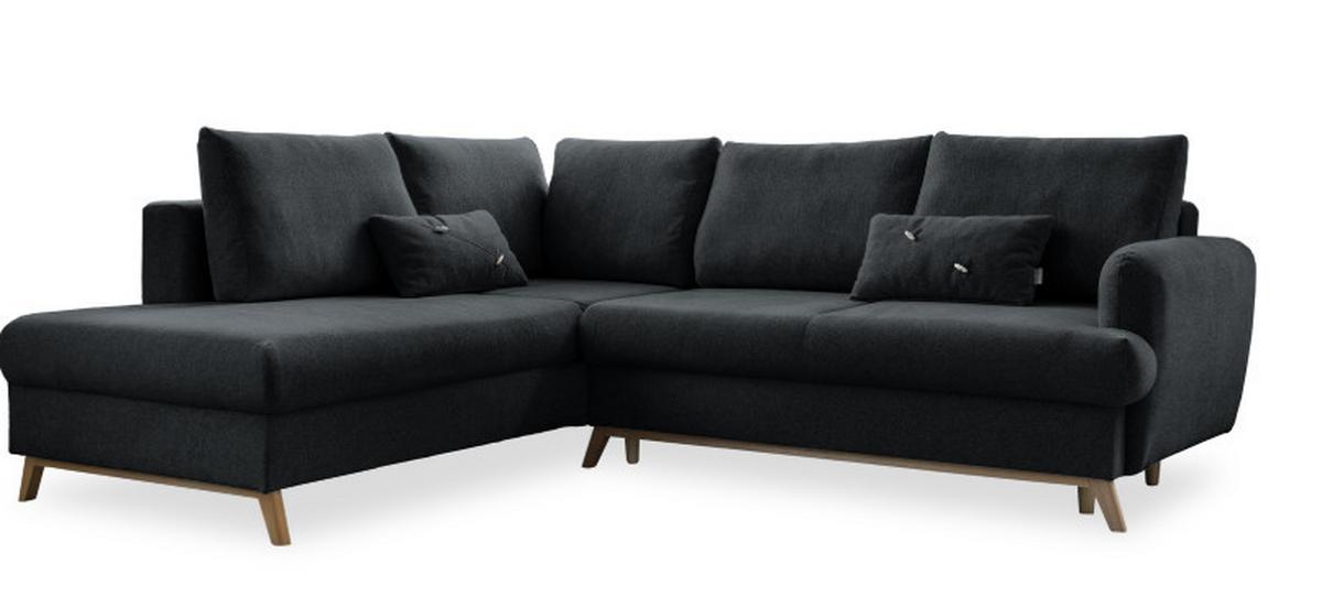 Ecksofa Scanddic Lagom Dunkelgrau S: 202x242 cm - Dunkelgrau/Naturfarben, Textil (202/242cm) - MID.YOU