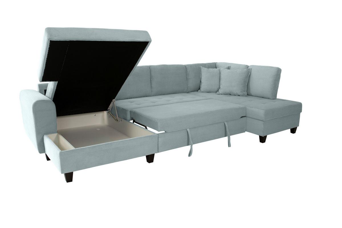 Wohnlandschaft Moritz Graugrün U-Form:155x324x178 Cm - Graugrün, Trend, Textil (155/324/178cm)