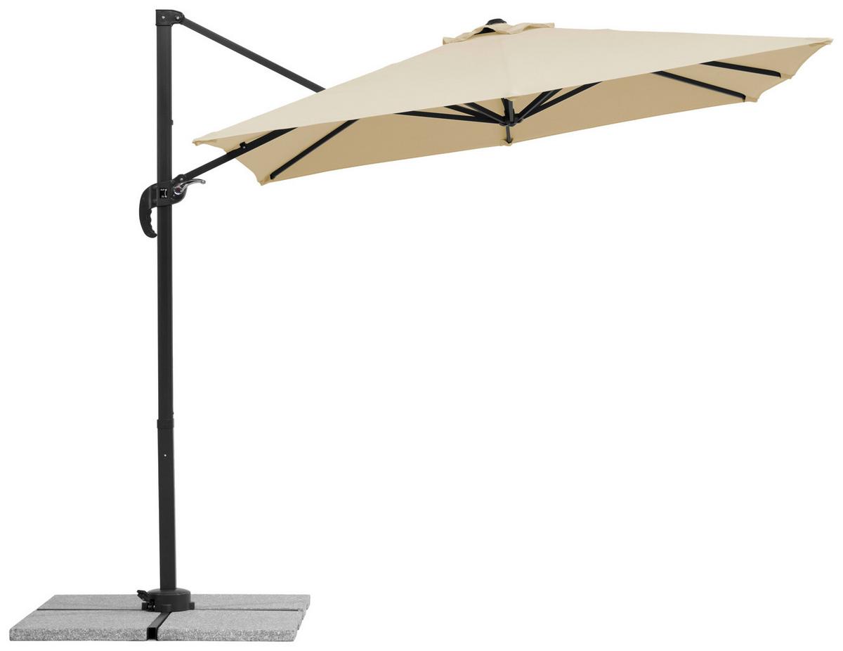 Ampelschirm Rhodos Junior Bxhxt: 300x239x230 Cm Naturfarben - Anthrazit/Naturfarben, Basics, Textil/Metall (300/239/230cm) - Schneider