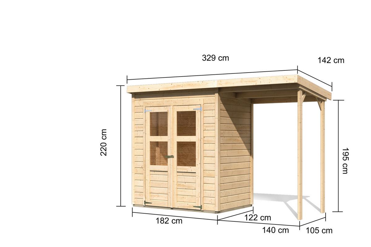 Gartenhaus Kappeln 2 39558 Kappeln 2 - Fichtefarben, Basics, Holz (182/122/220cm)