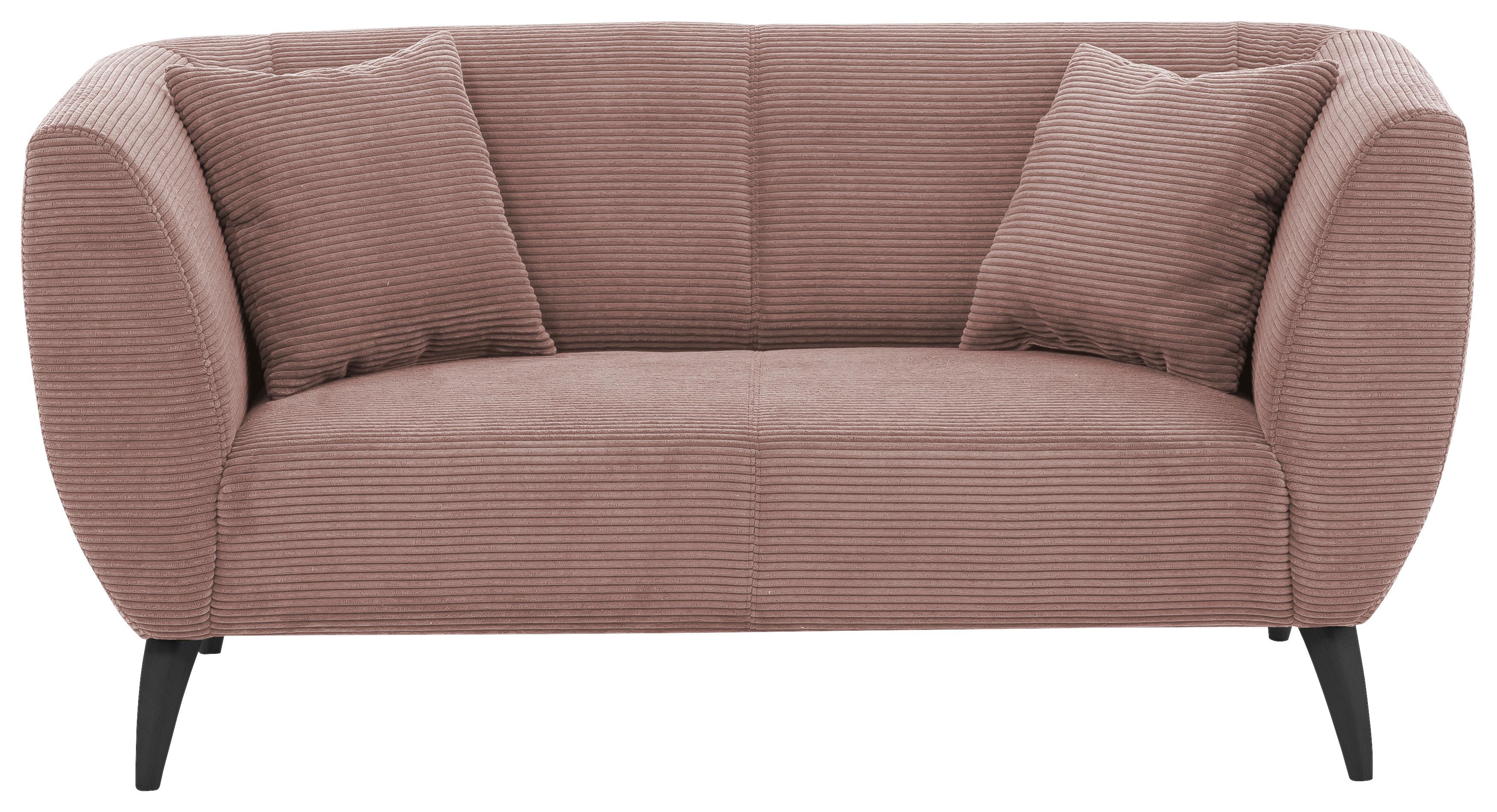 2-Sitzer-Sofa Colori Rosa Rücken Echt - Schwarz/Rosa, MODERN, Textil (172/83/88cm) - MID.YOU