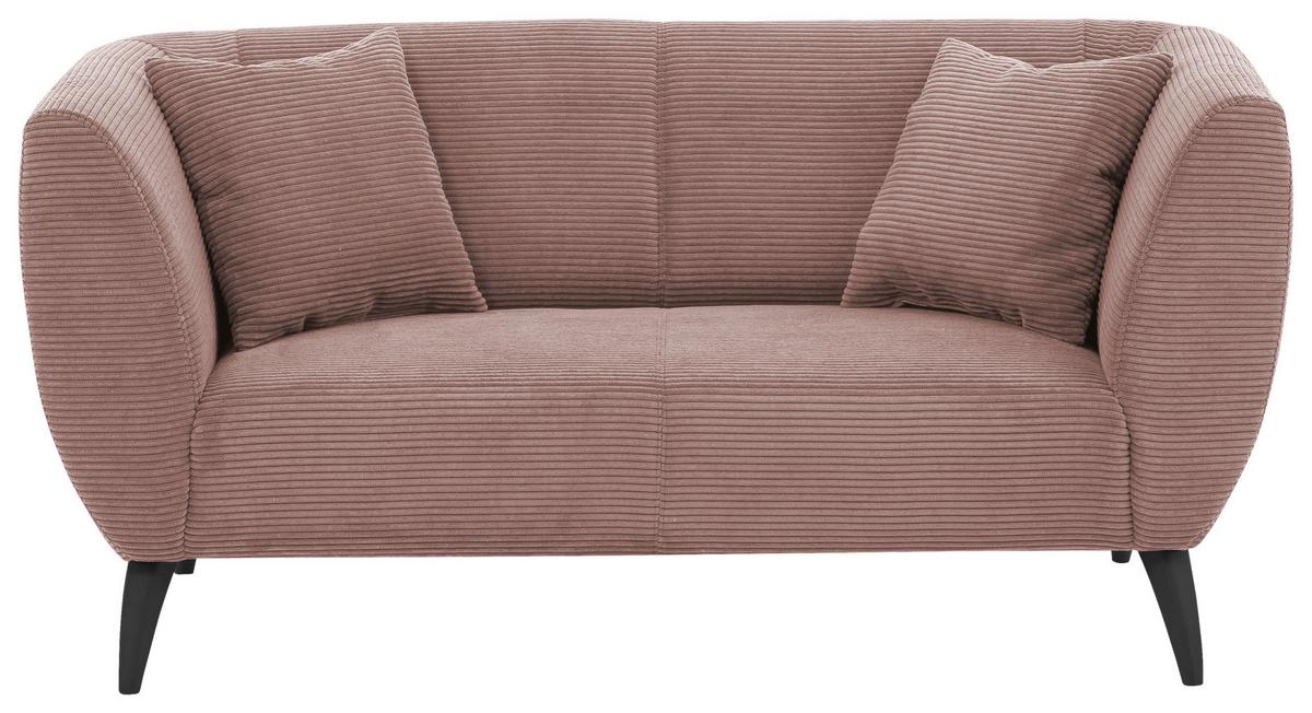 2-sitzer-sofa Colori Rosa Rücken Echt - Schwarz/Rosa, MODERN, Textil (172/83/88cm) - MID.YOU