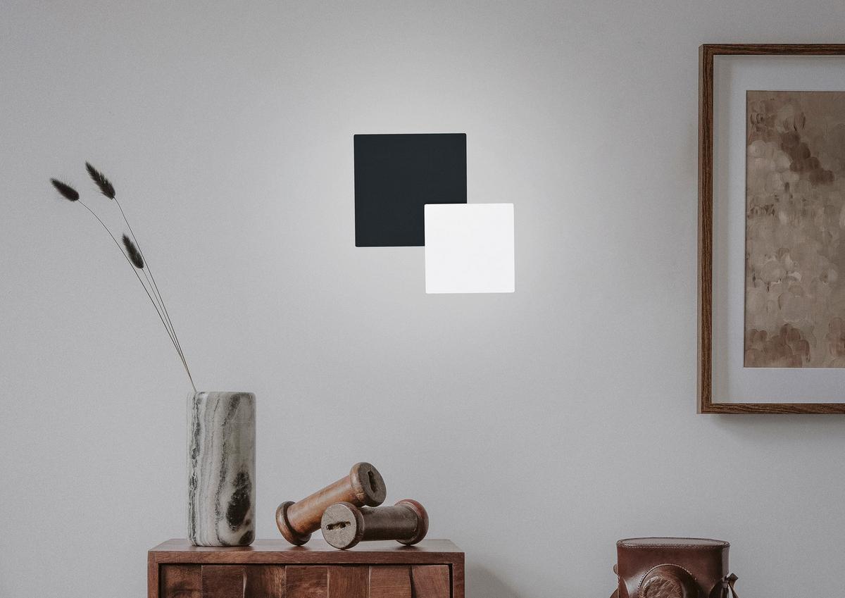 LED-Wandleuchte 40281/2-76 - Schwarz/Weiß, Design, Metall (27/27cm) - Hell