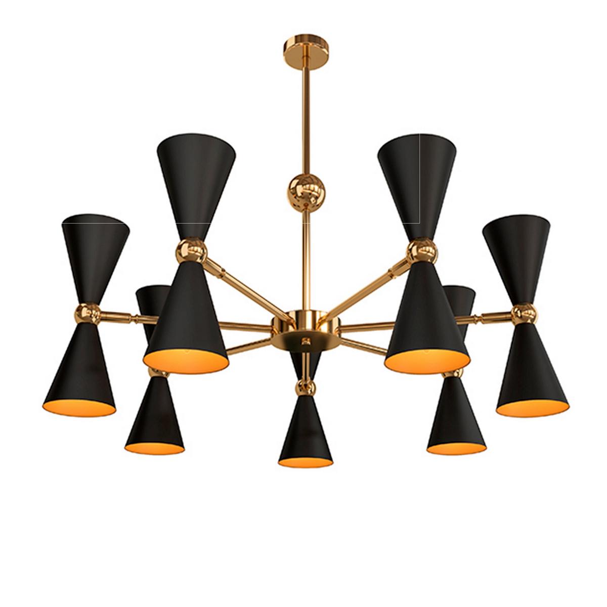 Pendelleuchte Vesper - Goldfarben/Schwarz, Trend, Metall (91/32/91cm) - MAYTONI