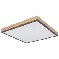LED-Deckenleuchte Doro L: 45 cm - Opal/Graphitfarben, Basics, Kunststoff/Metall (45/45/6,5cm) - Globo