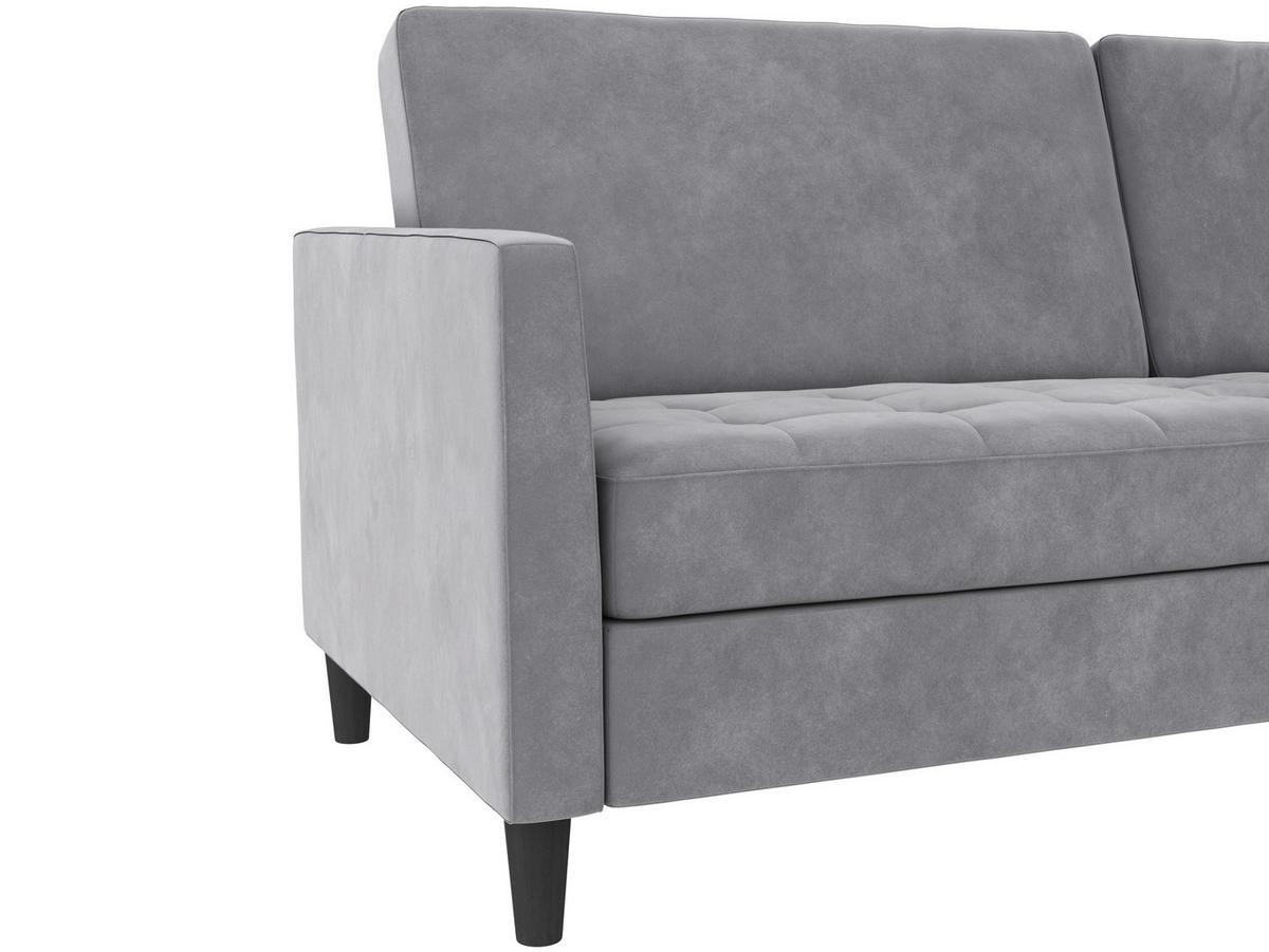 Schlafsofa Palermo Grau, mit Schlaffunktion - Schwarz/Grau, Basics, Textil (207/86cm) - Livetastic