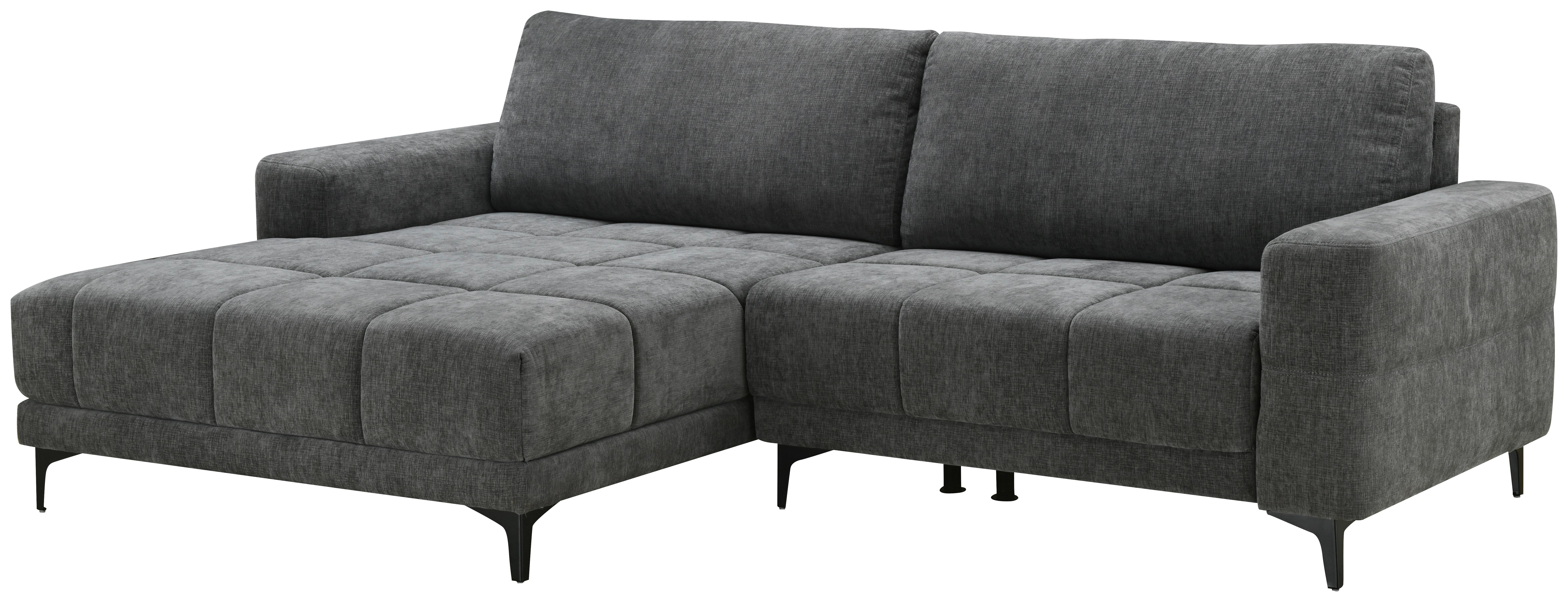 Ecksofa mit Relaxfunktion Chandler - Dunkelgrau/Schwarz, MODERN, Textil (165/246cm) - MID.YOU