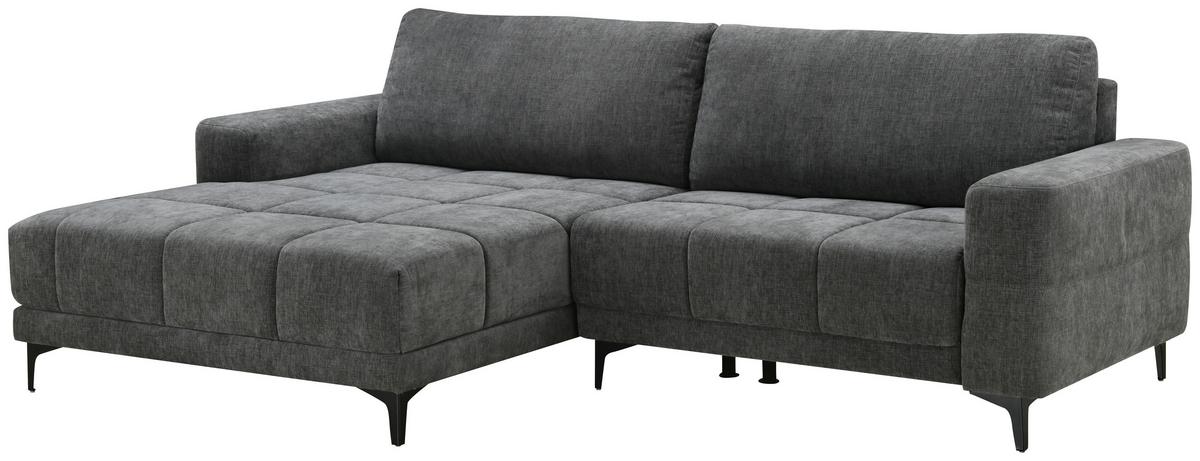 Ecksofa mit Relaxfunktion Chandler - Dunkelgrau/Schwarz, MODERN, Textil (165/246cm) - MID.YOU