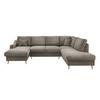 Wohnlandschaft Valentina - Graubraun/Naturfarben, KONVENTIONELL, Textil (150/301/200cm) - P & B