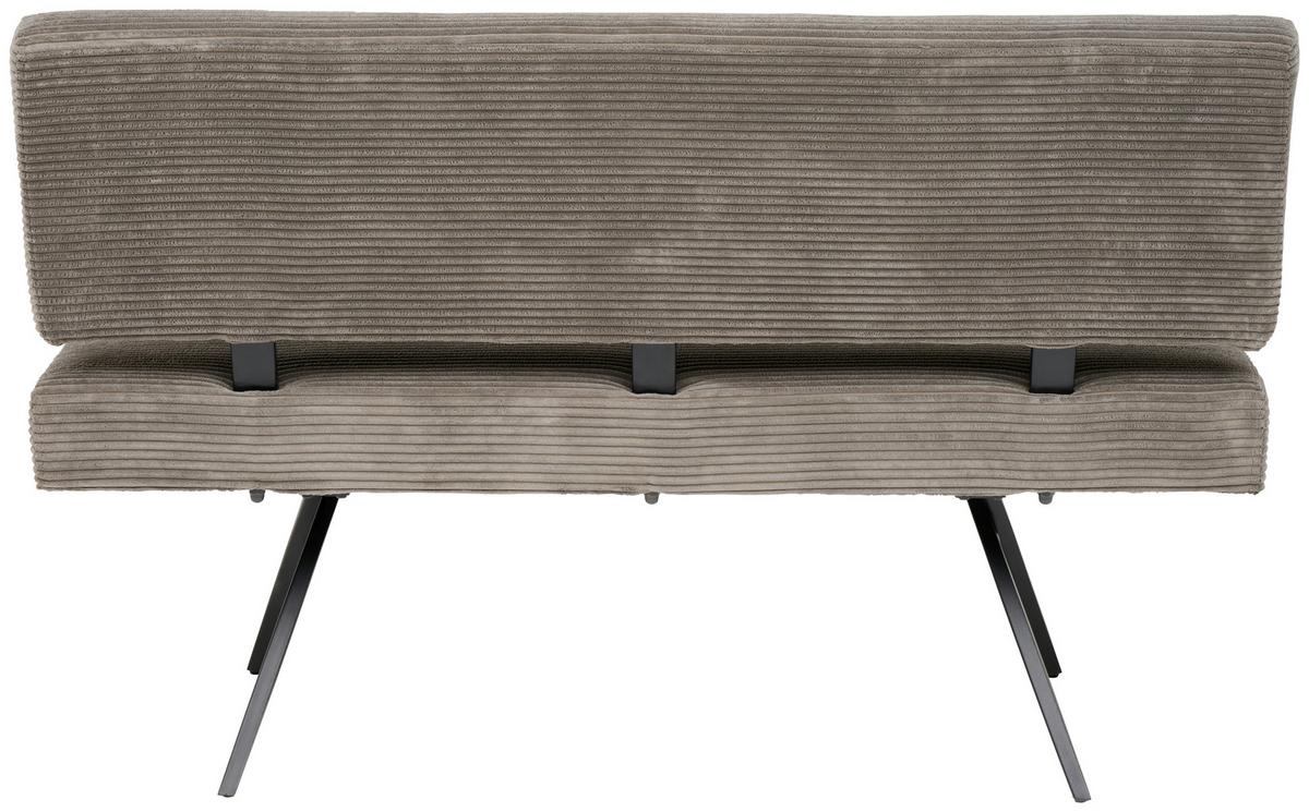 Sitzbank Chios mit Lehne Cord Dunkelgrau, B: 140 cm - Dunkelgrau/Schwarz, KONVENTIONELL, Textil/Metall (140/90/62cm) - MID.YOU