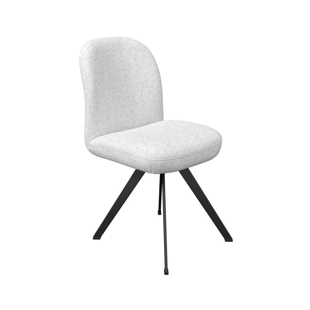 Stuhl weiß/Metallbeine Ulmo 47/91/61 cm - Schwarz/Weiß, MODERN, Textil/Metall (47/91/61cm)