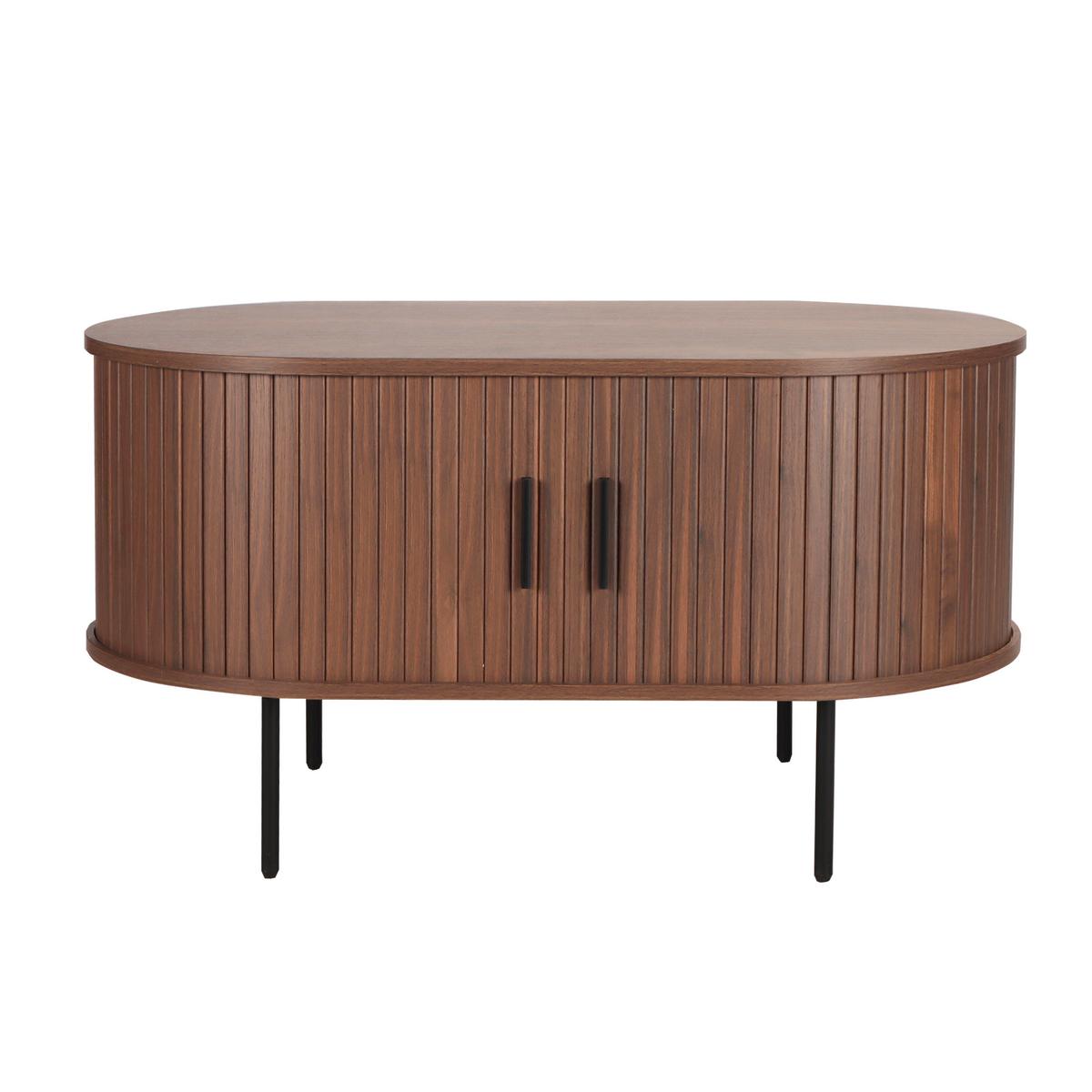 Couchtisch Walnussfarben B: 60 cm - Walnussfarben/Schwarz, Design, Holzwerkstoff (100/60/55cm) - Livetastic