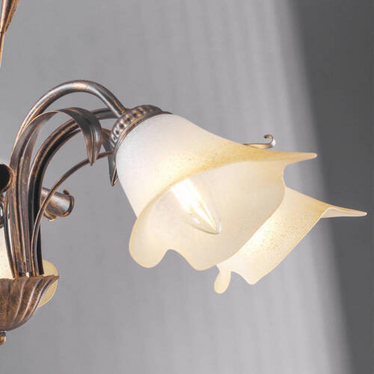 Kronleuchter 4722/5b - Bronzefarben, Natur, Glas/Metall (70/100cm)