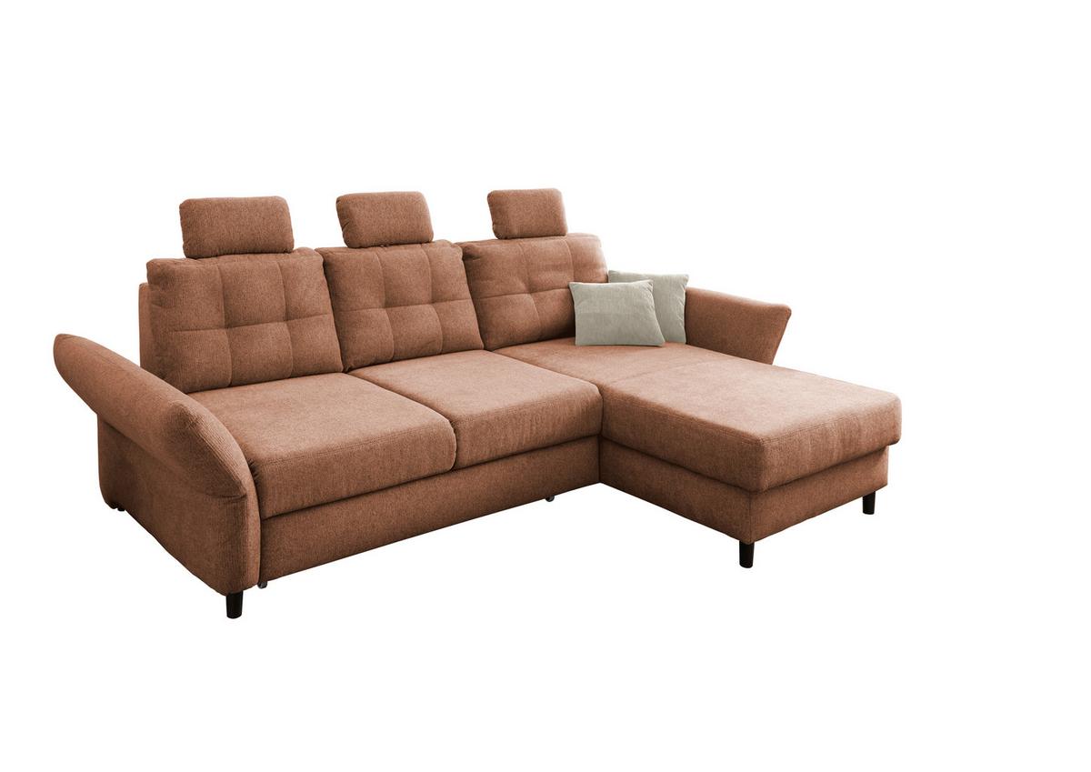 Ecksofa Brizzini Koralle S: 250-280x176 cm - Koralle/Beige, MODERN, Textil (250-280/176cm) - Livetastic