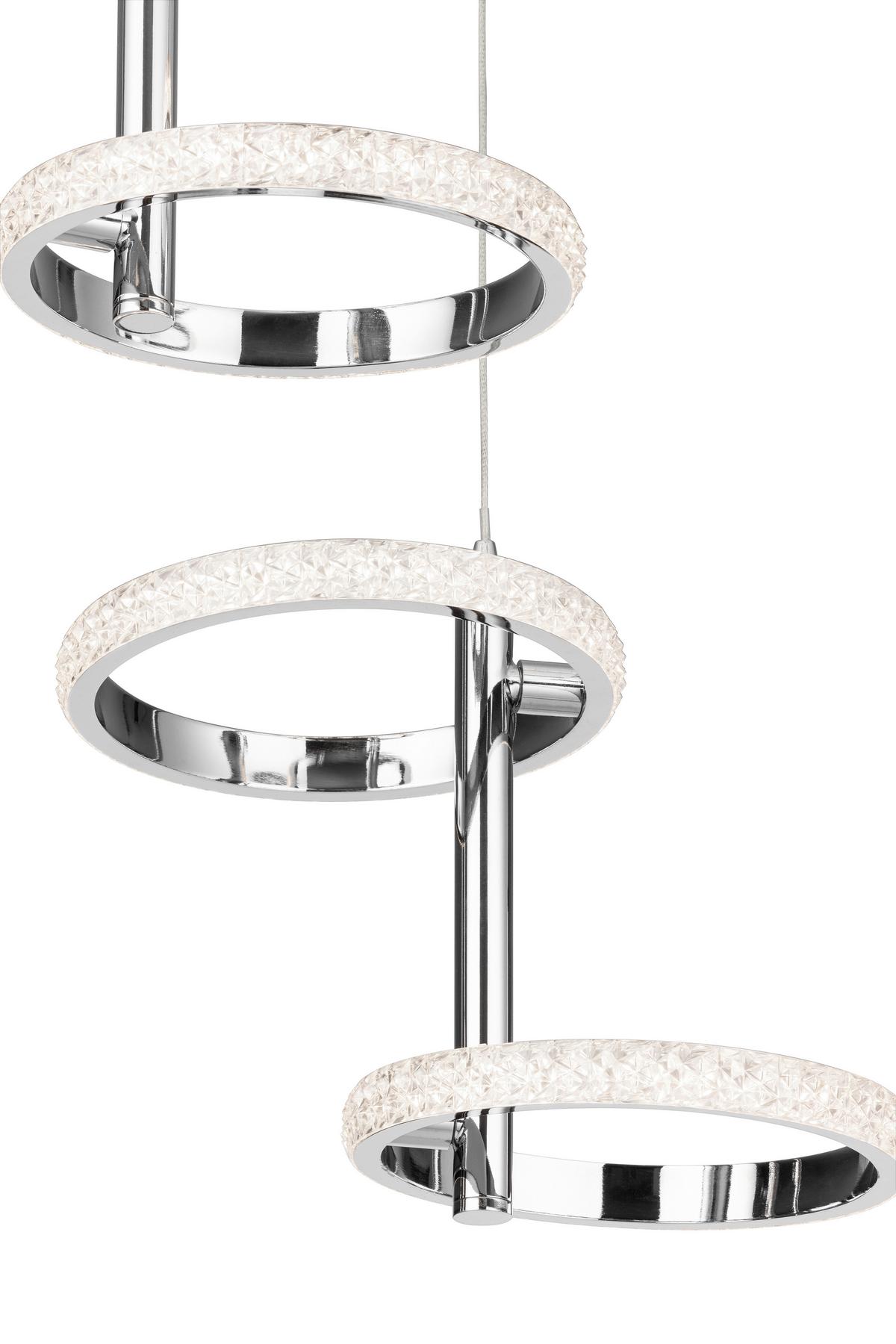 LED-Hängeleuchte Rong - Chromfarben, MODERN, Kunststoff/Metall (45,5/120cm)