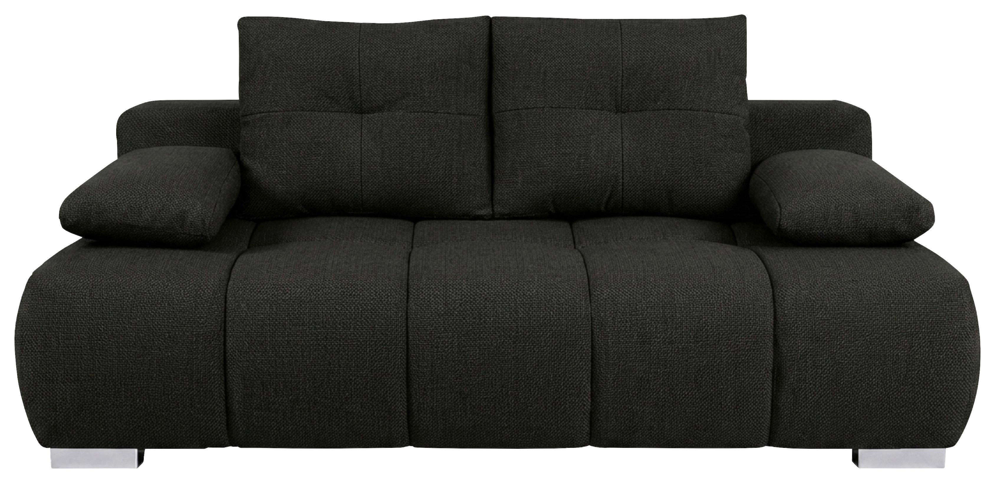 Boxspringová pohovka BUBBLE, čierna - čierna/chrómová, Trend, kompozitné drevo/textil (206/90/105cm) - Luca Bessoni