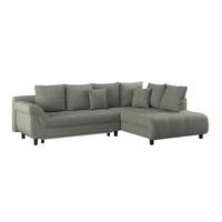 Ecksofa Mendoza - Schwarz/Grau, Design, Textil (309/197cm) - Ondega