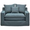 Sessel Aurora - Blau/Schwarz, Trend, Textil (129/92/105cm) - Livetastic